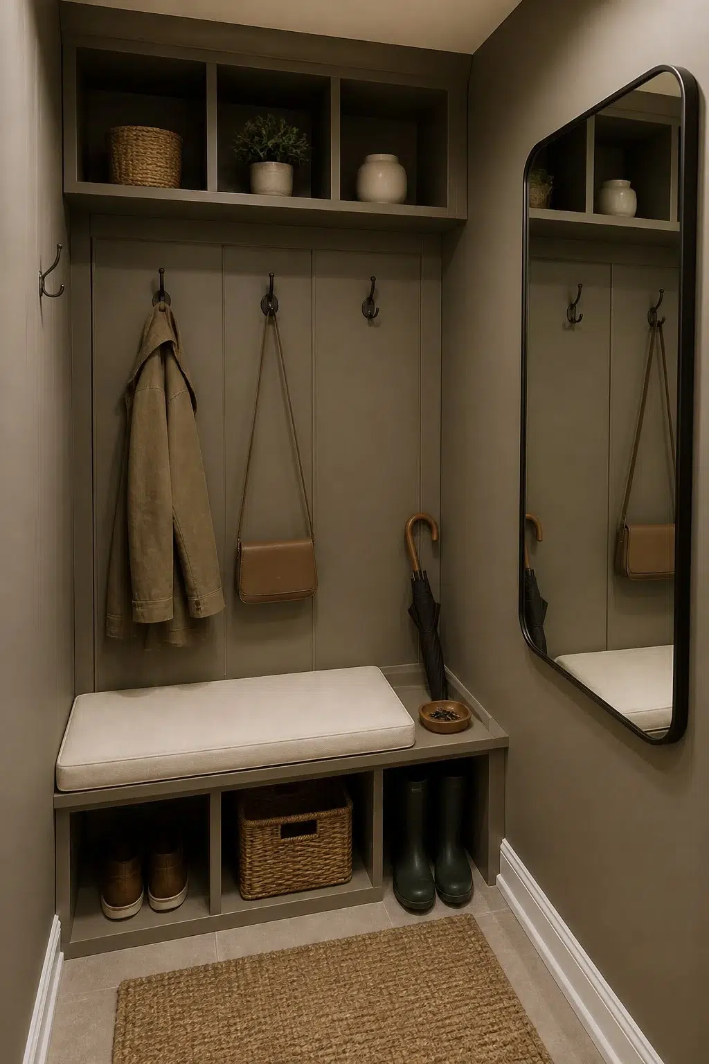 Cocoon paint in a small mudroom