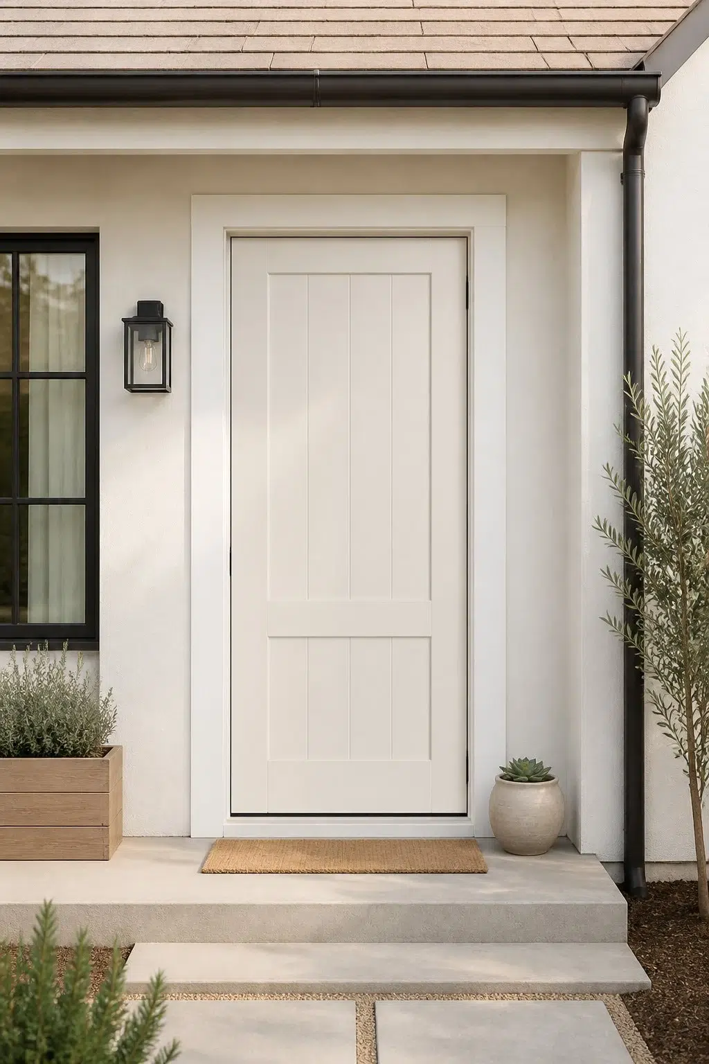 minimalist front door featuring Cold Foam by Sherwin-Williams