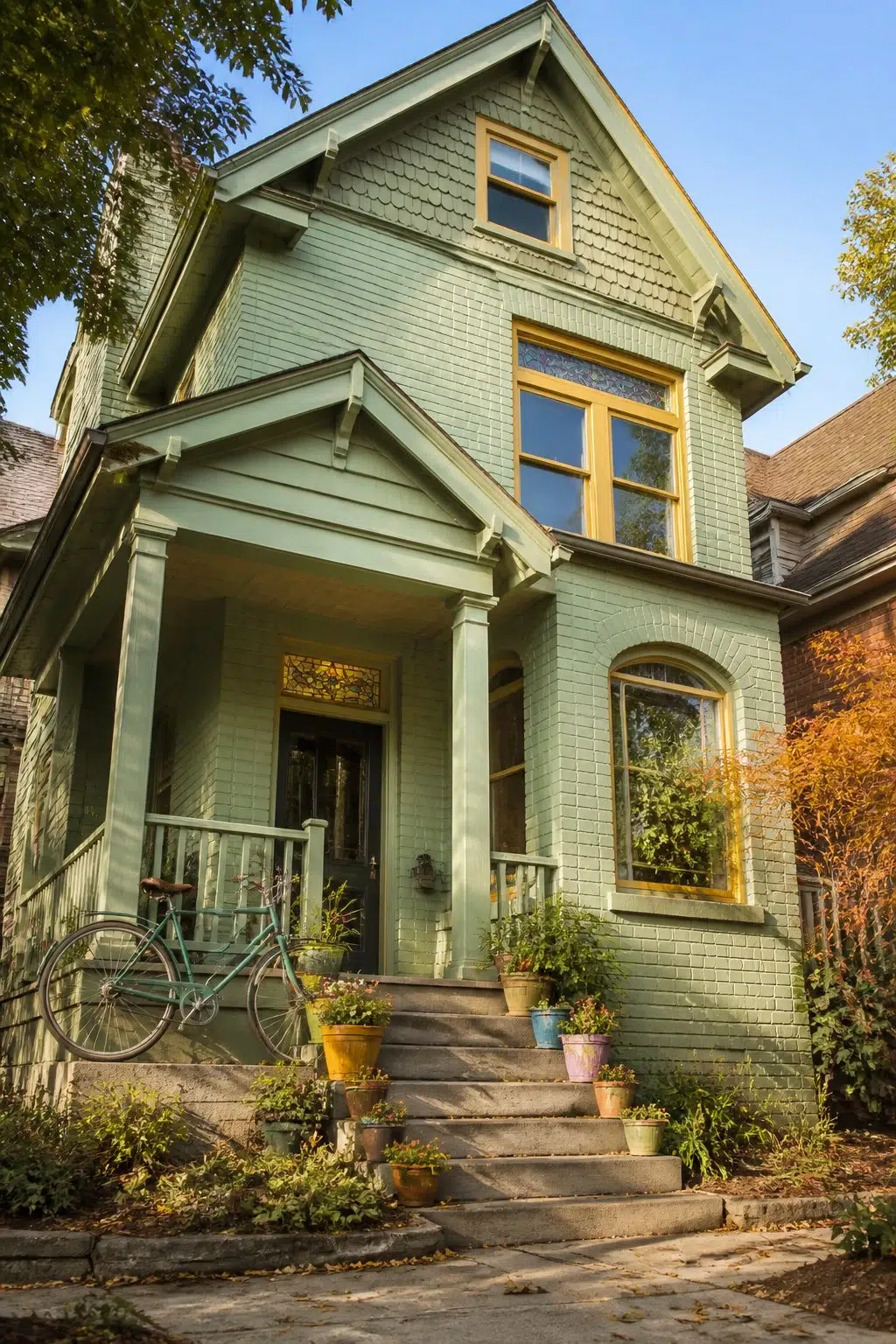 Colonial Revival Sea Green color — eclectic house inspiration