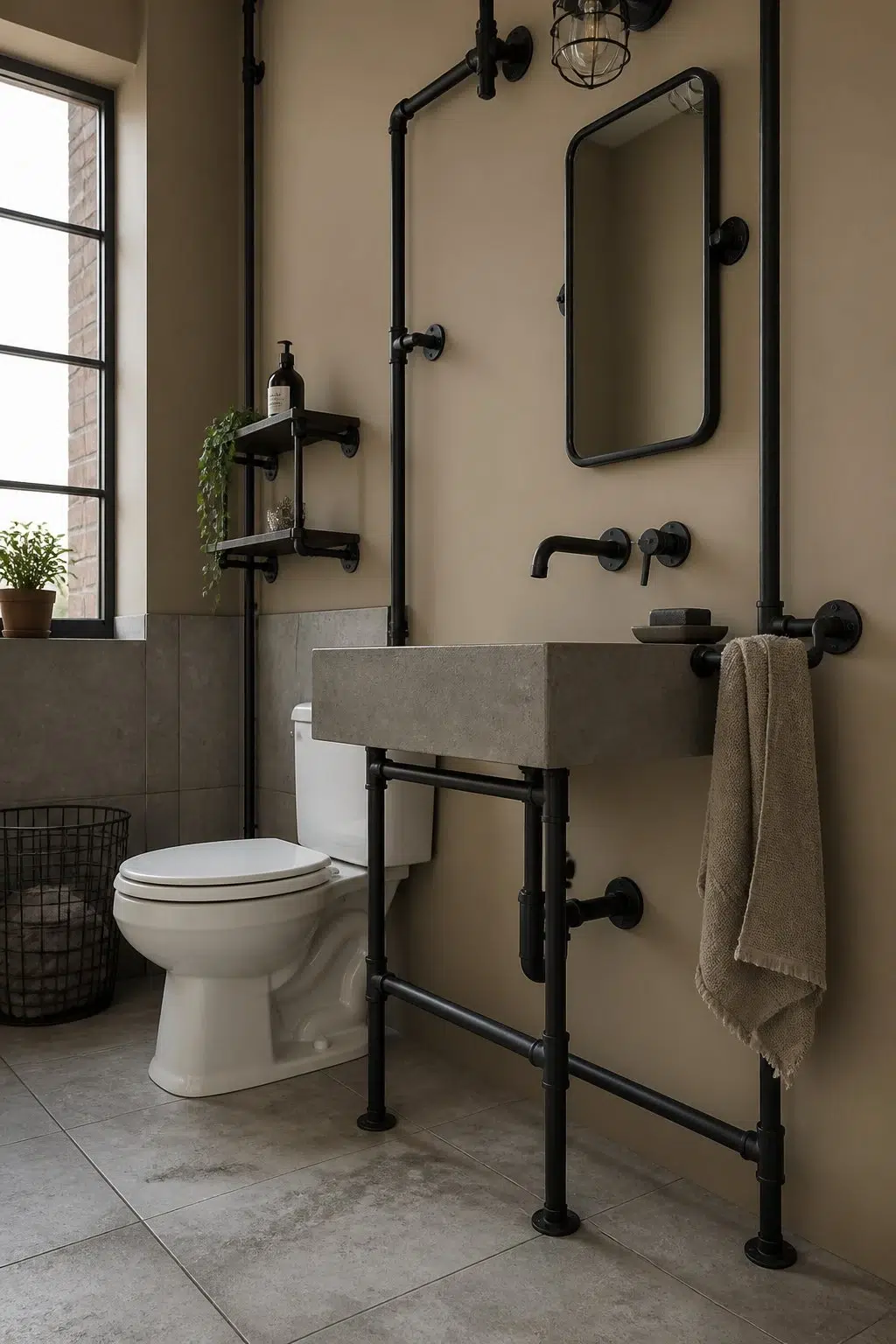 Colonial Revival Stone — industrial bathroom