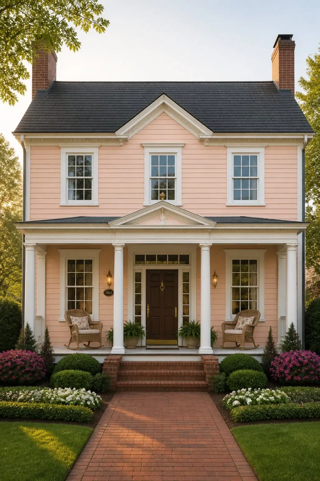 Comical Coral color — traditional house inspiration