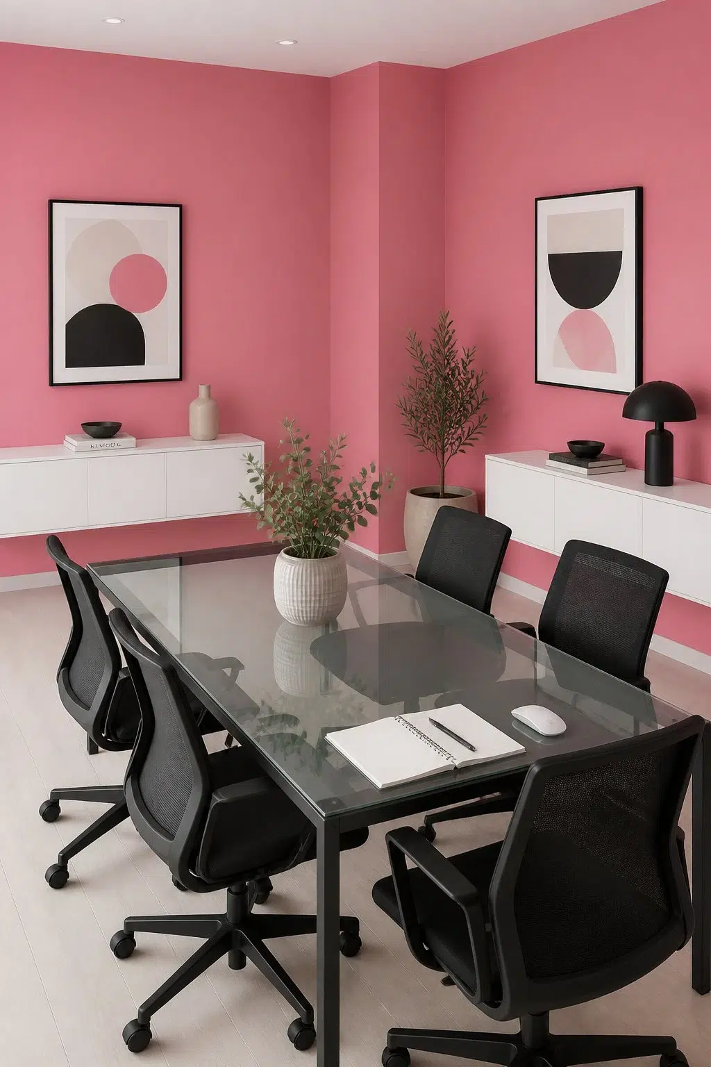 Coming Up Roses paint in a contemporary dining room