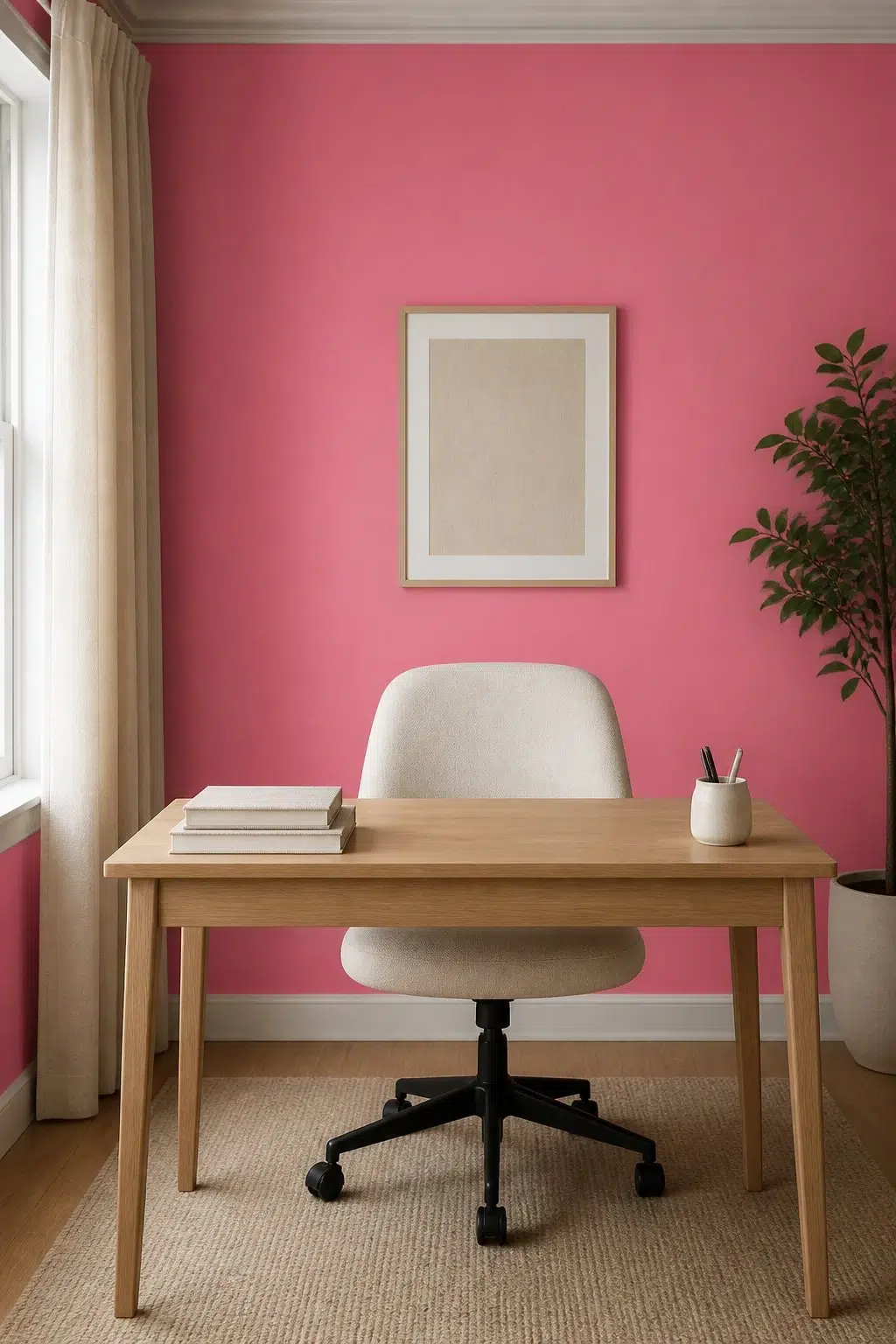 Sherwin-Williams Coming Up Roses in a neutral home office
