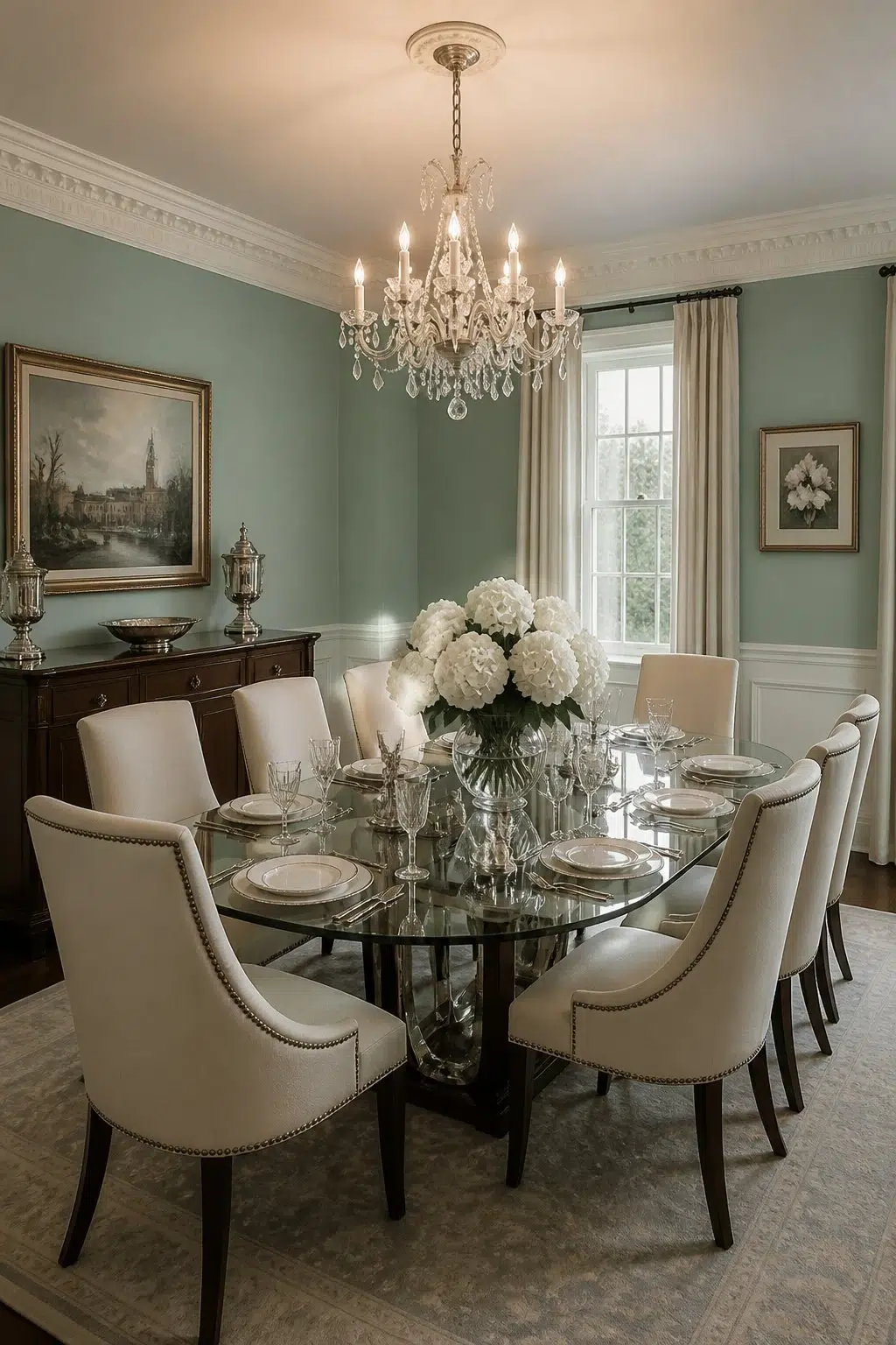 Composed paint in a elegant dining room