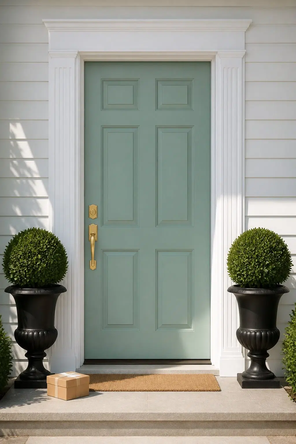classy front door featuring Composed by Sherwin-Williams