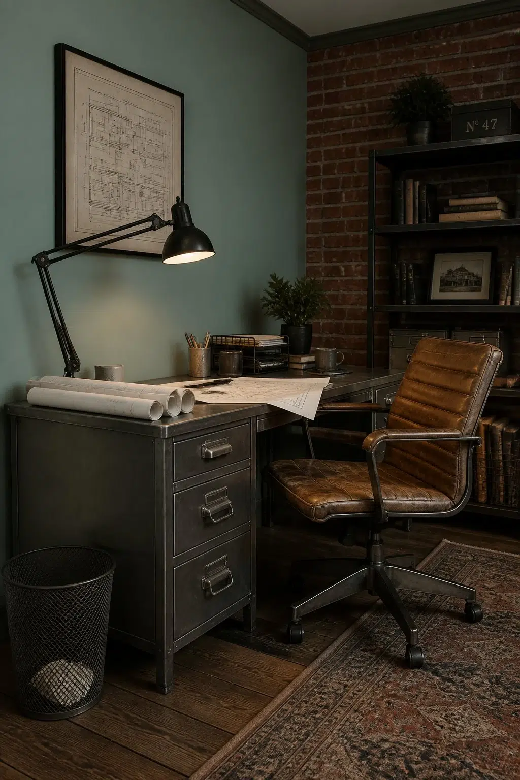 Sherwin-Williams Composed in a industrial home office