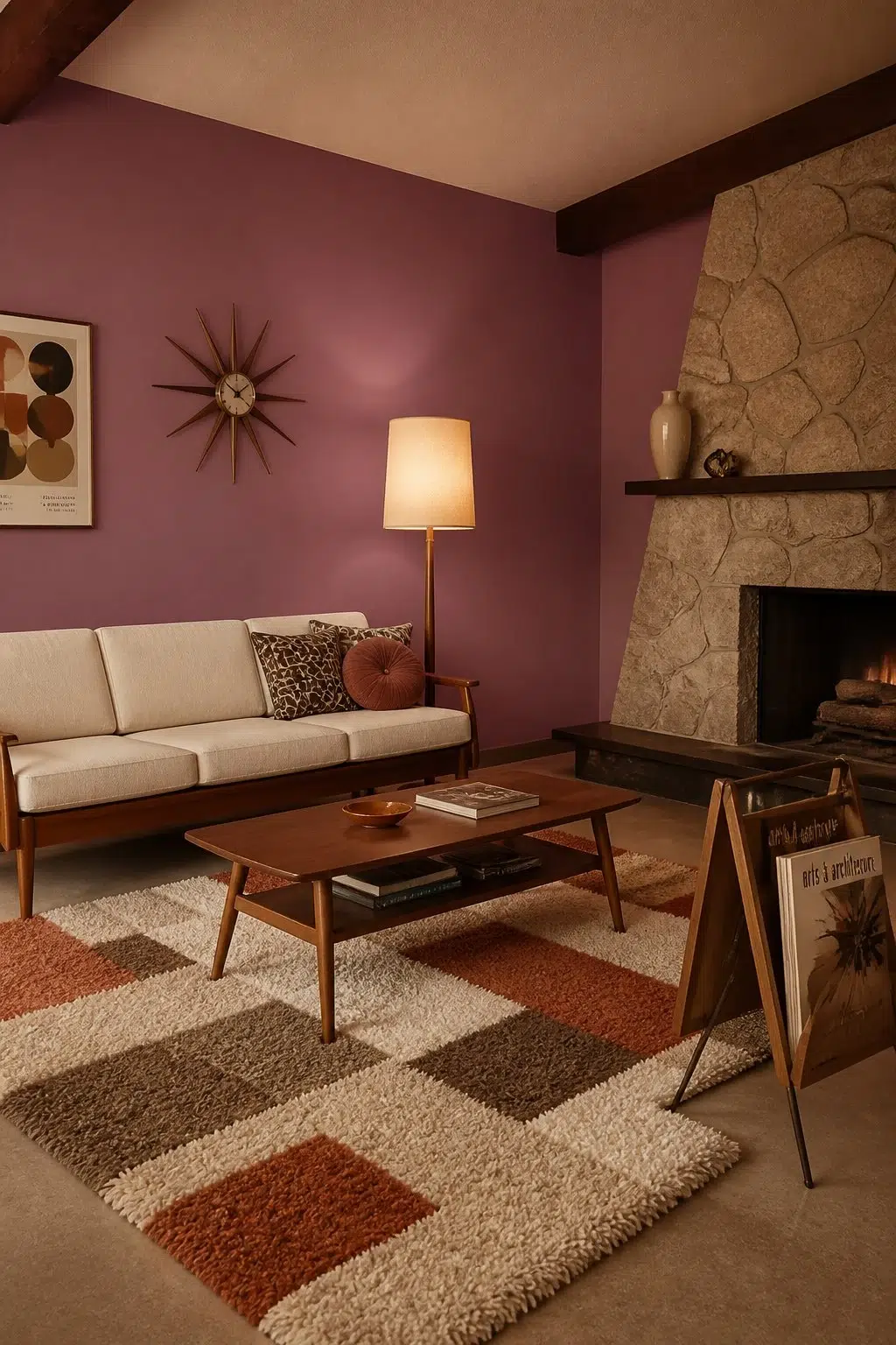 A mid century living room painted in Concerto