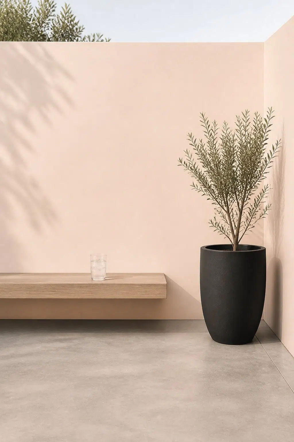 minimalist patio featuring Conch Shell by Sherwin-Williams