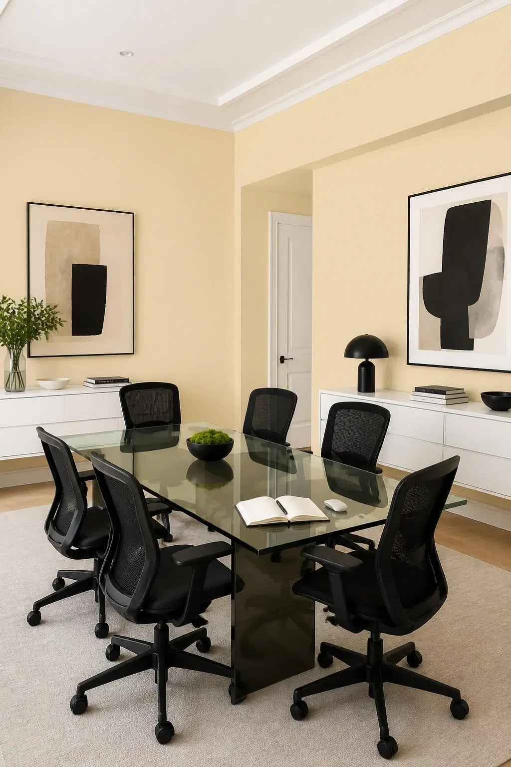 Concord Buff paint in a contemporary dining room