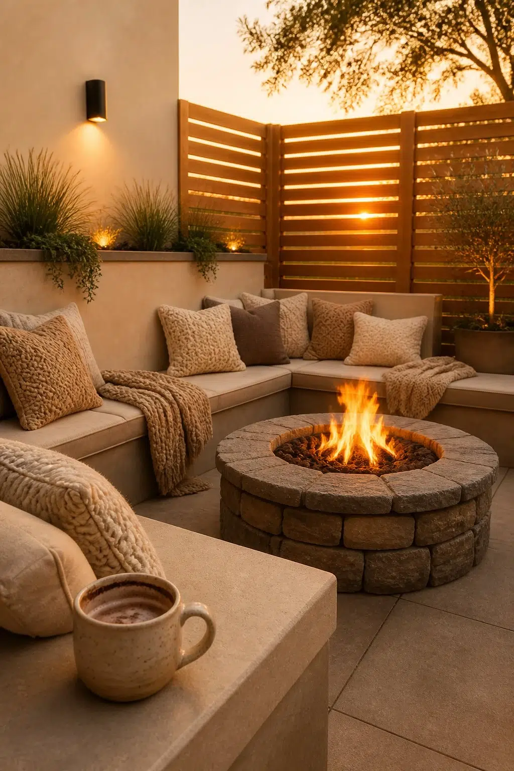 warm patio featuring Concord Buff by Sherwin-Williams