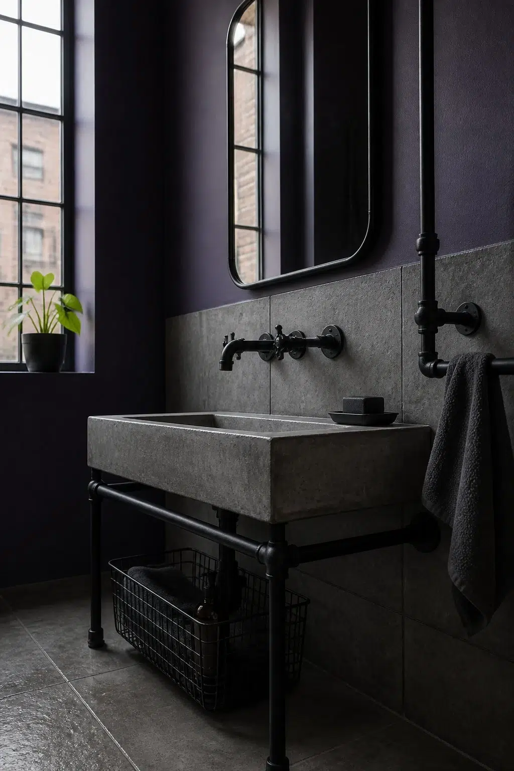 Concord Grape — industrial bathroom
