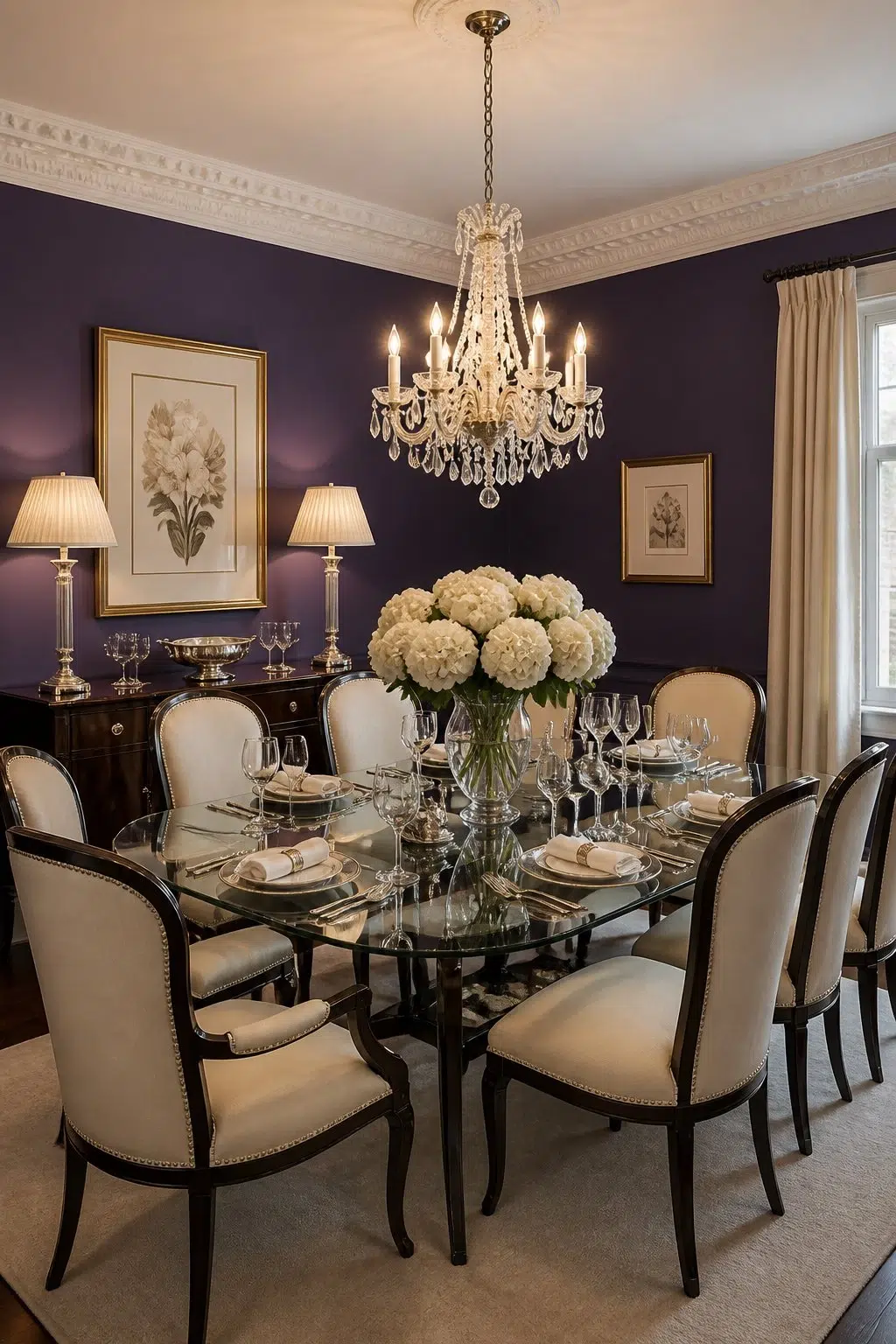 Concord Grape paint in a elegant dining room