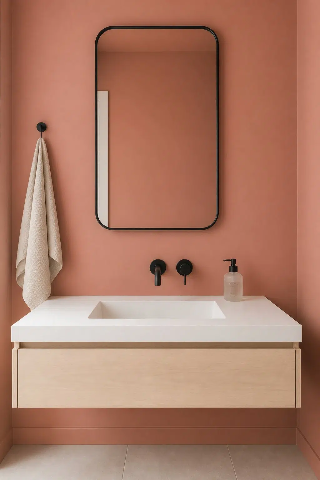 Constant Coral — minimalist bathroom