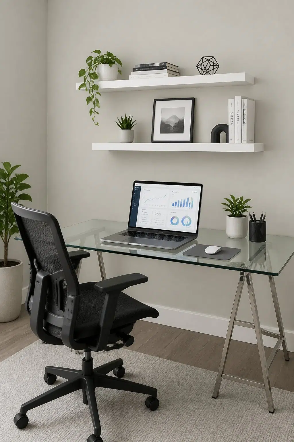 Sherwin-Williams Constellation in a contemporary home office