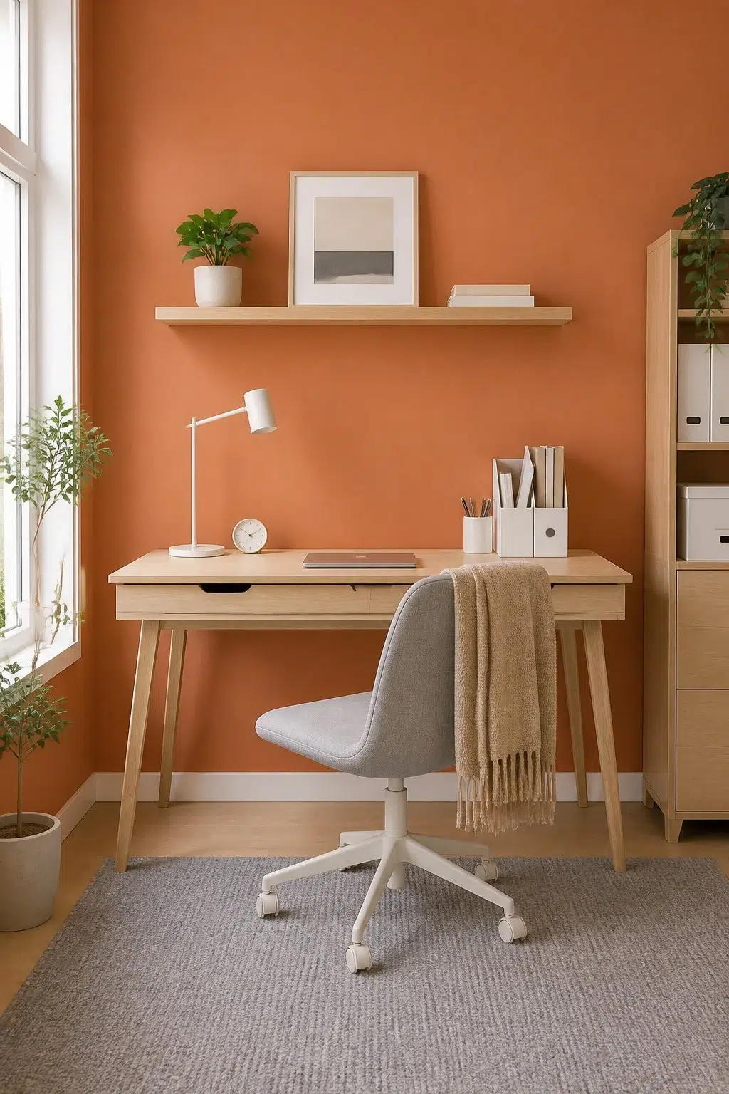 Sherwin-Williams Copper Harbor in a scandinavian home office
