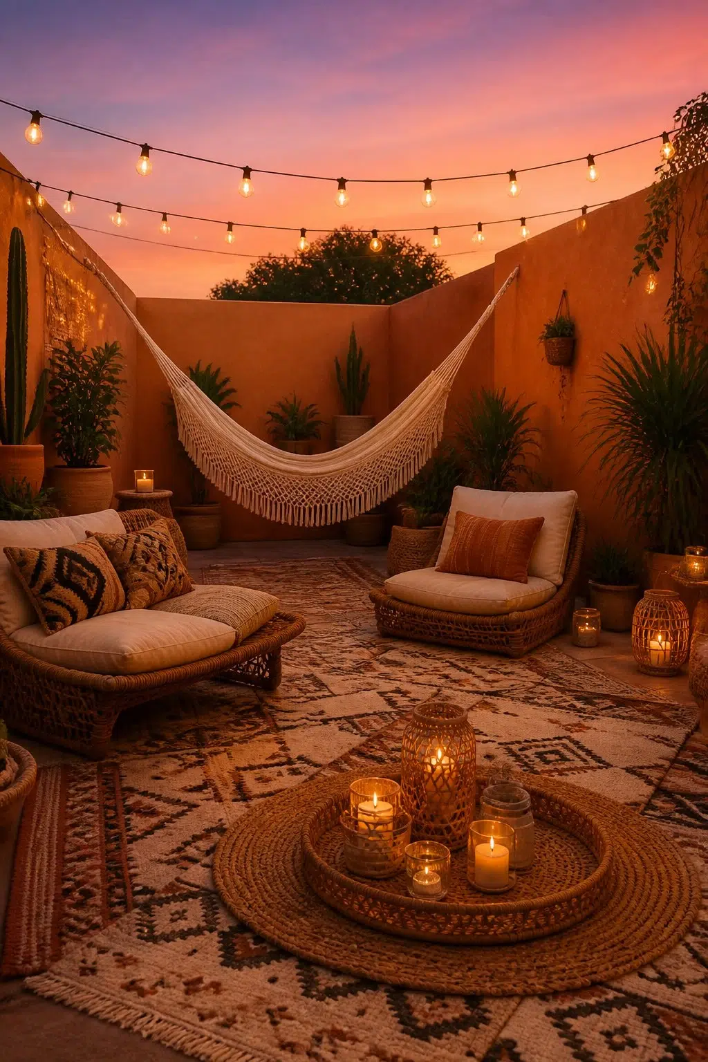 boho patio featuring Copper Harbor by Sherwin-Williams