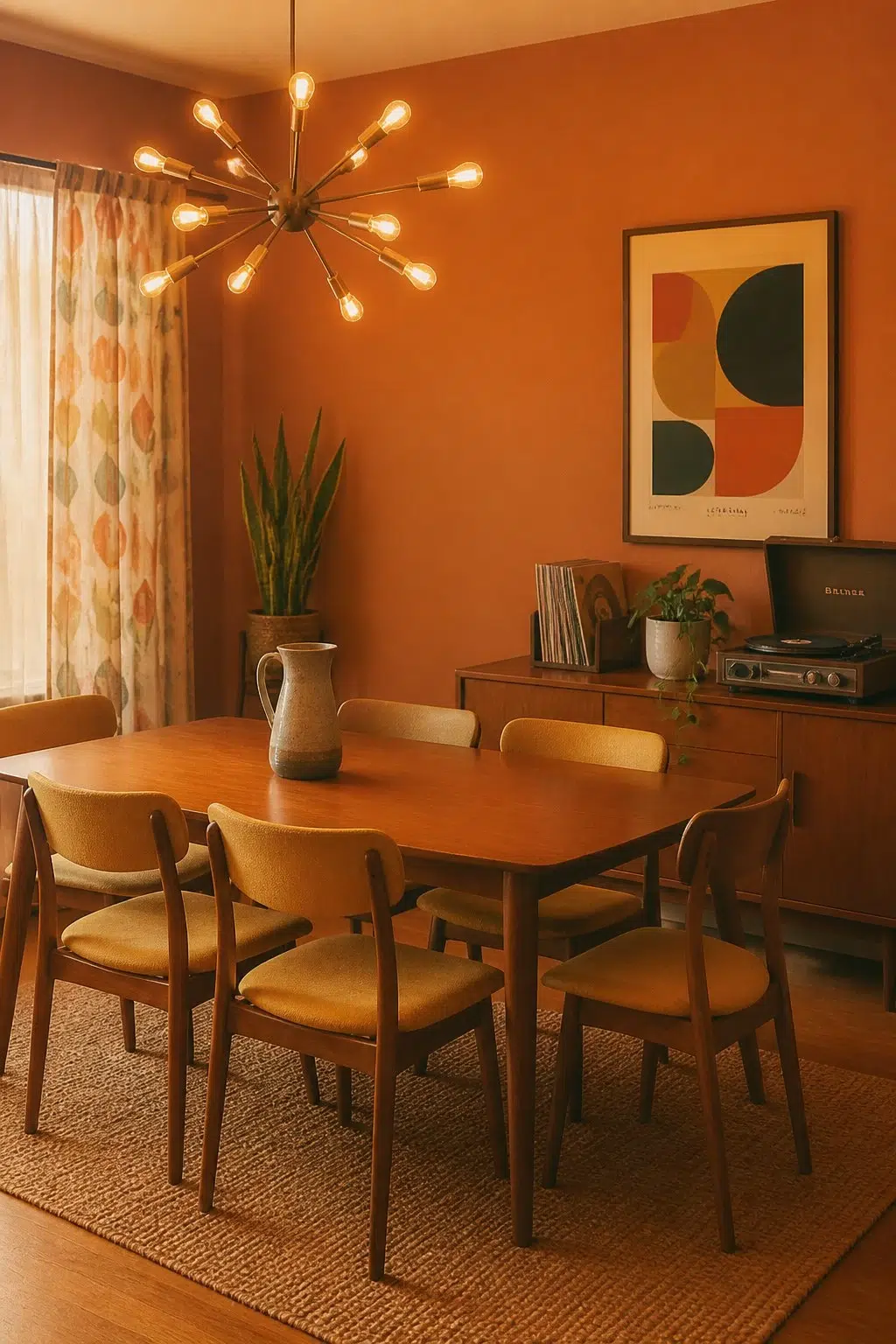 Copper Pot paint in a mid century dining room