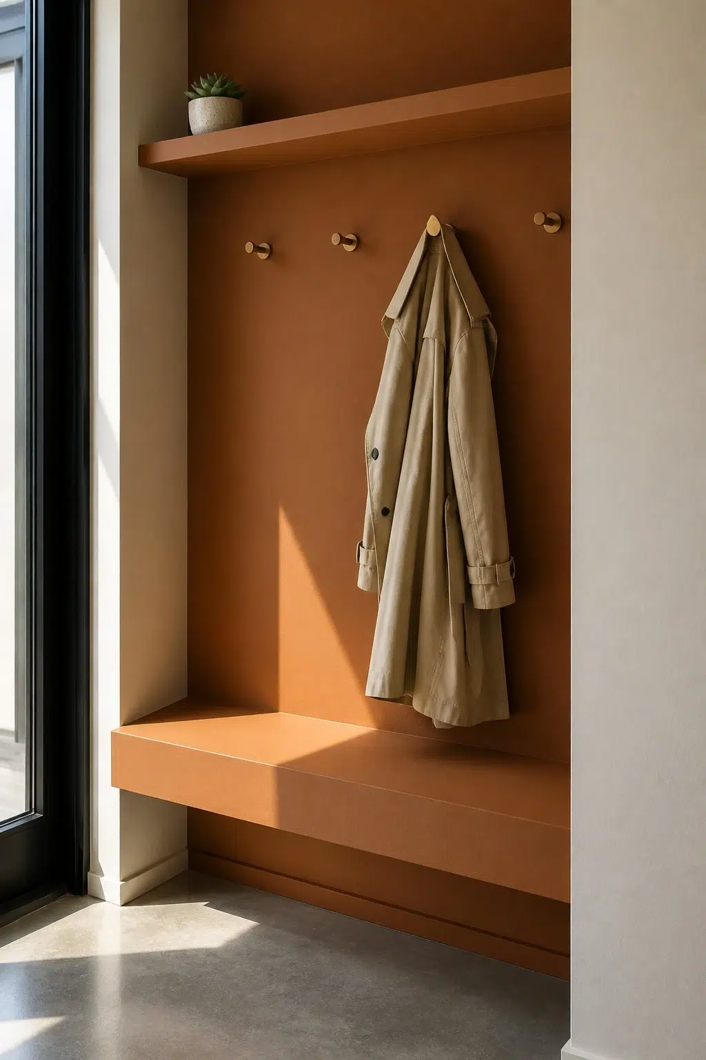Copper Pot paint in a tiny mudroom