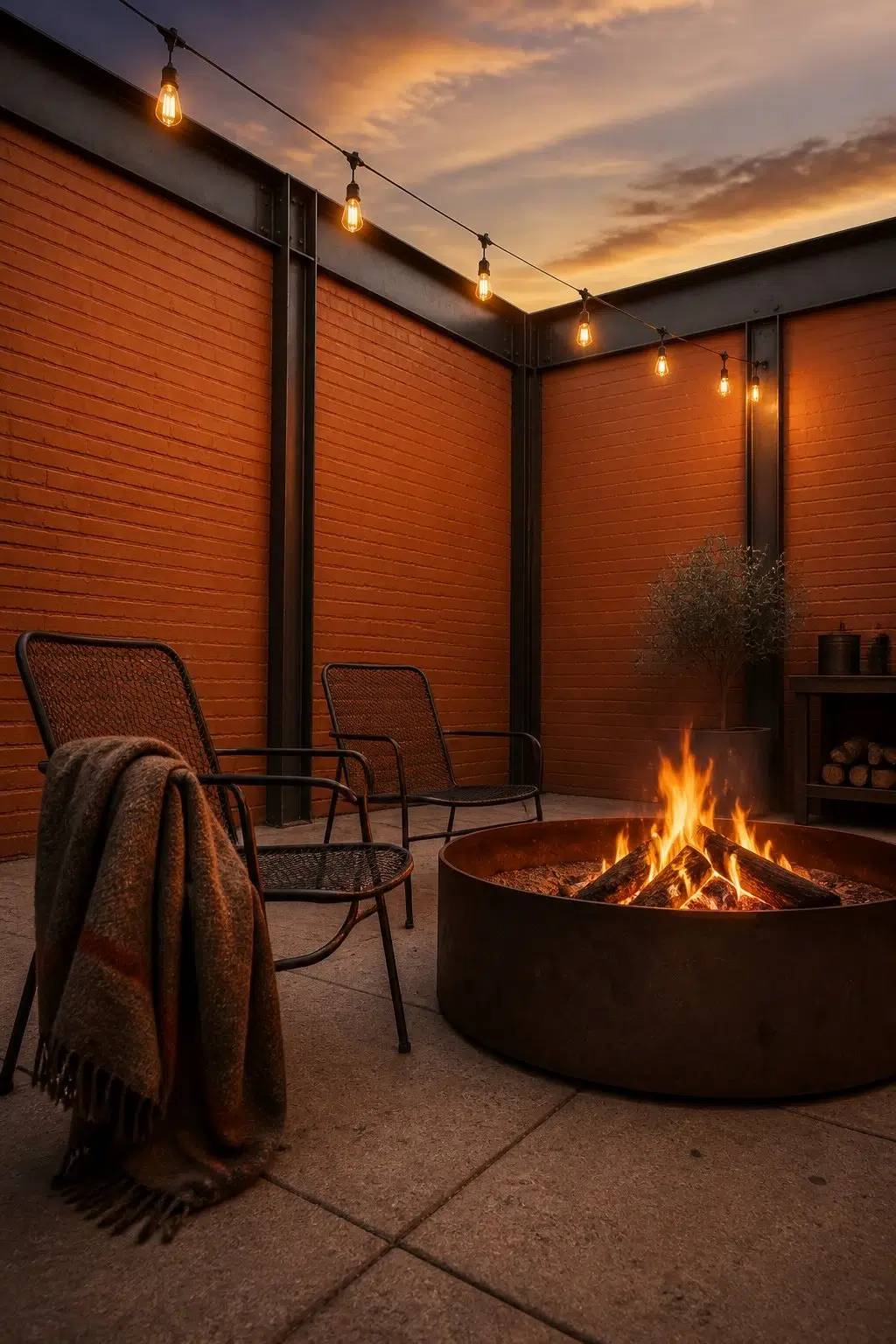 industrial patio featuring Copper Pot by Sherwin-Williams