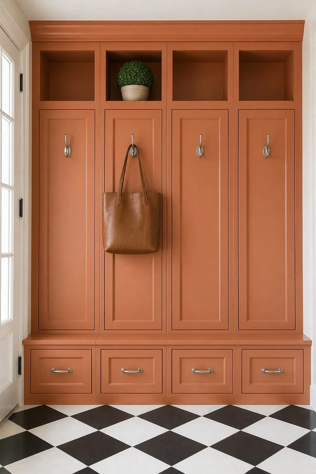 Copper Wire paint in a classy mudroom