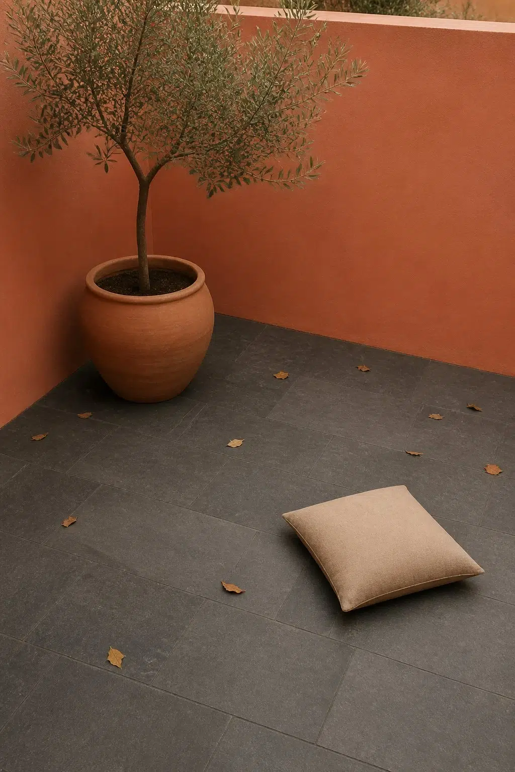 aesthetic patio featuring Copper Wire by Sherwin-Williams