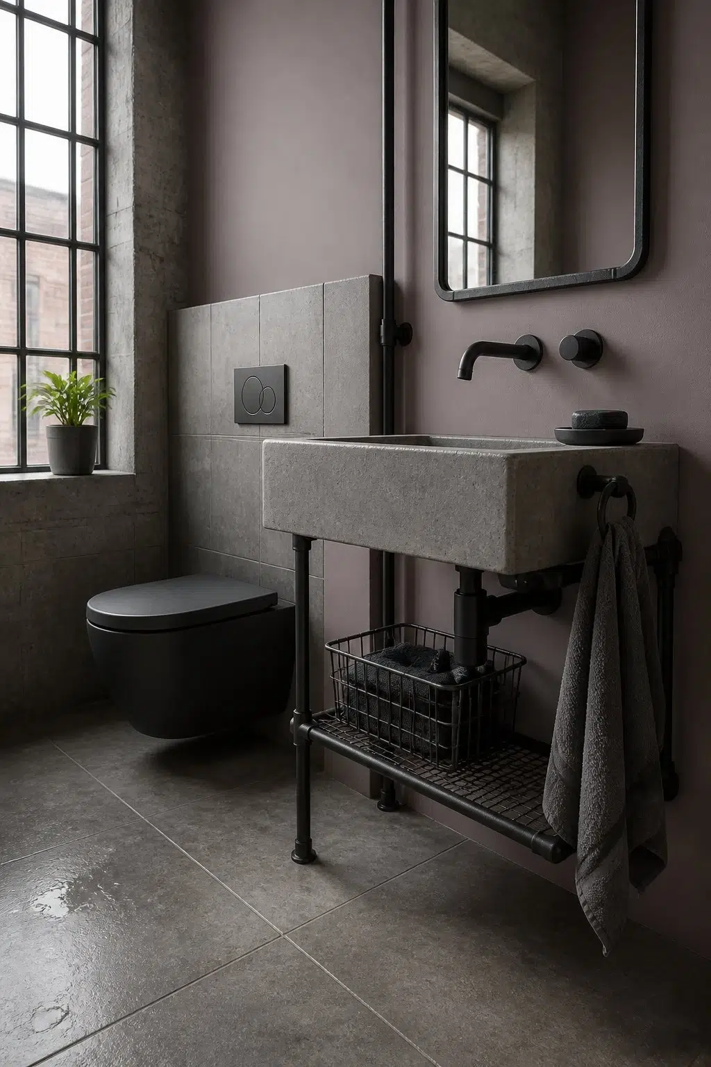 Coquina — industrial bathroom