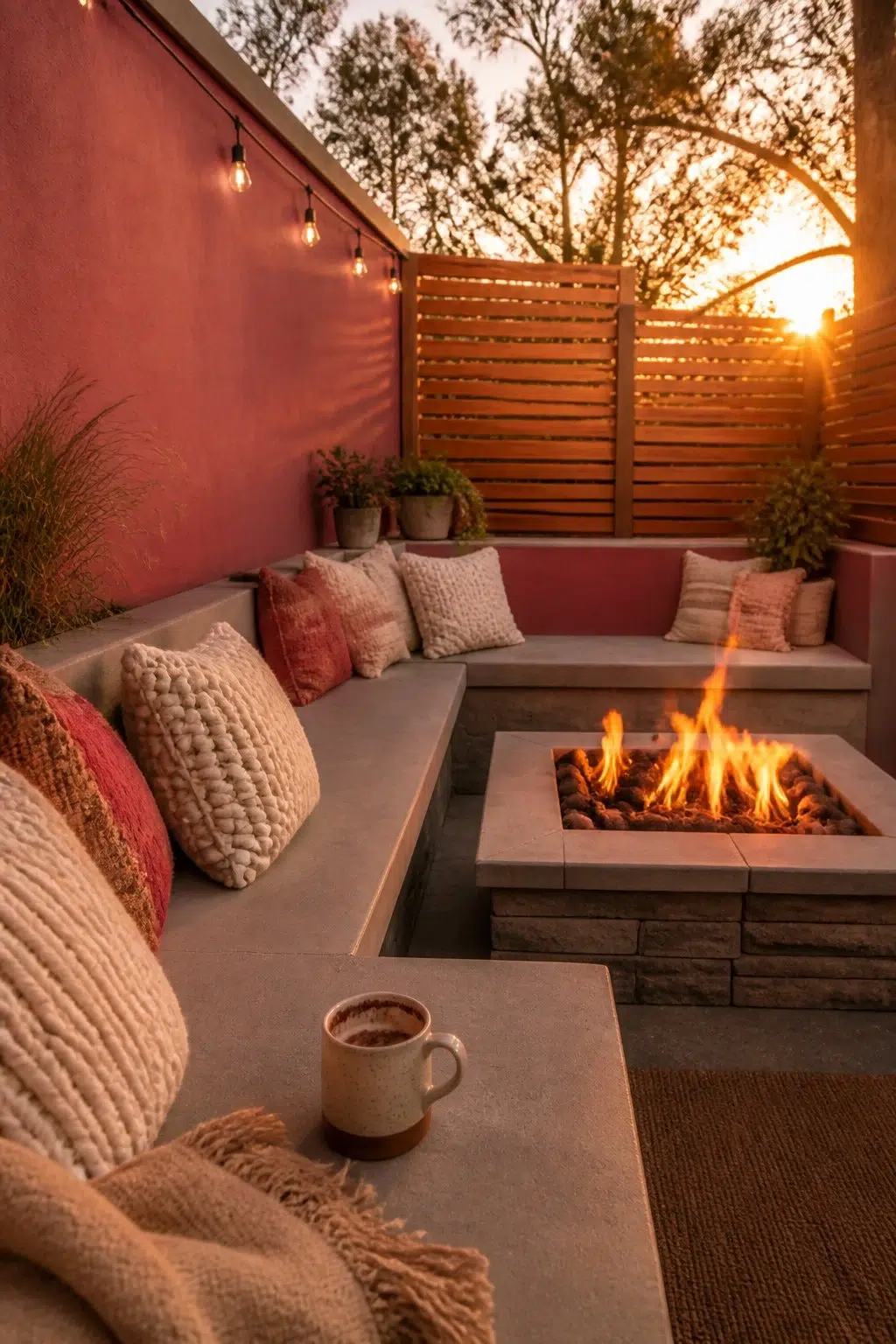 warm patio featuring Coral Bells by Sherwin-Williams