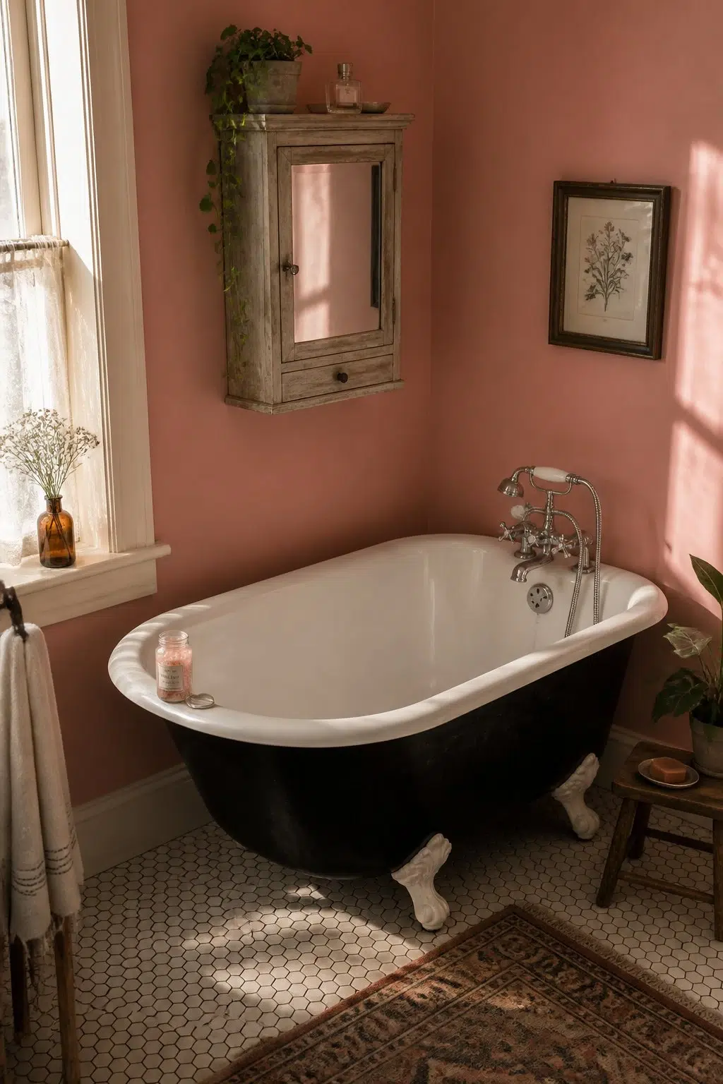 Coral Rose — vintage bathroom
