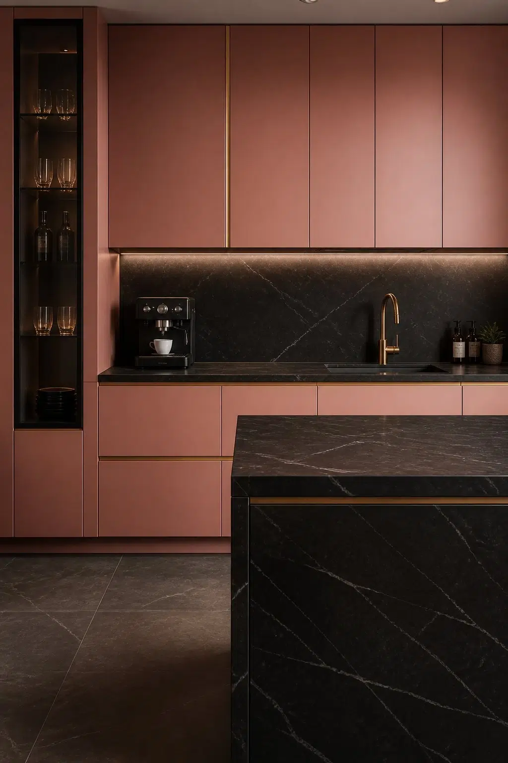 Coral Rose — bold kitchen