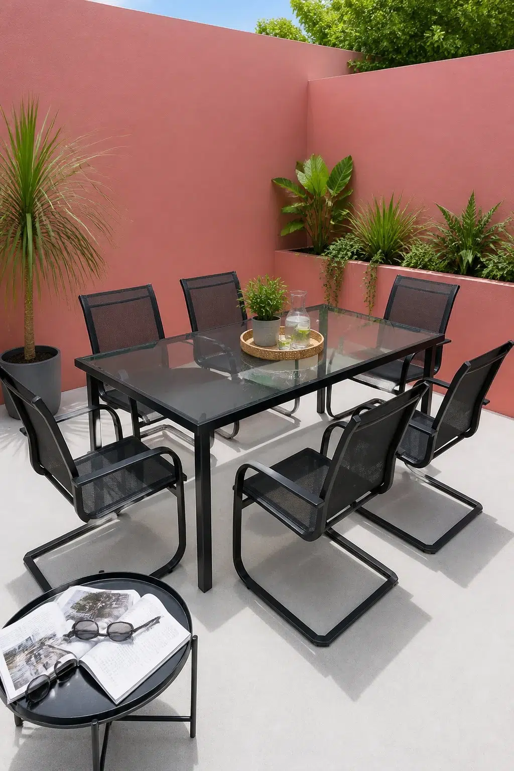 contemporary patio featuring Coral Rose by Sherwin-Williams