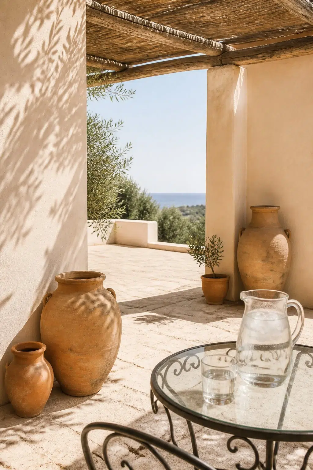 mediterranean patio featuring Corallite by Sherwin-Williams