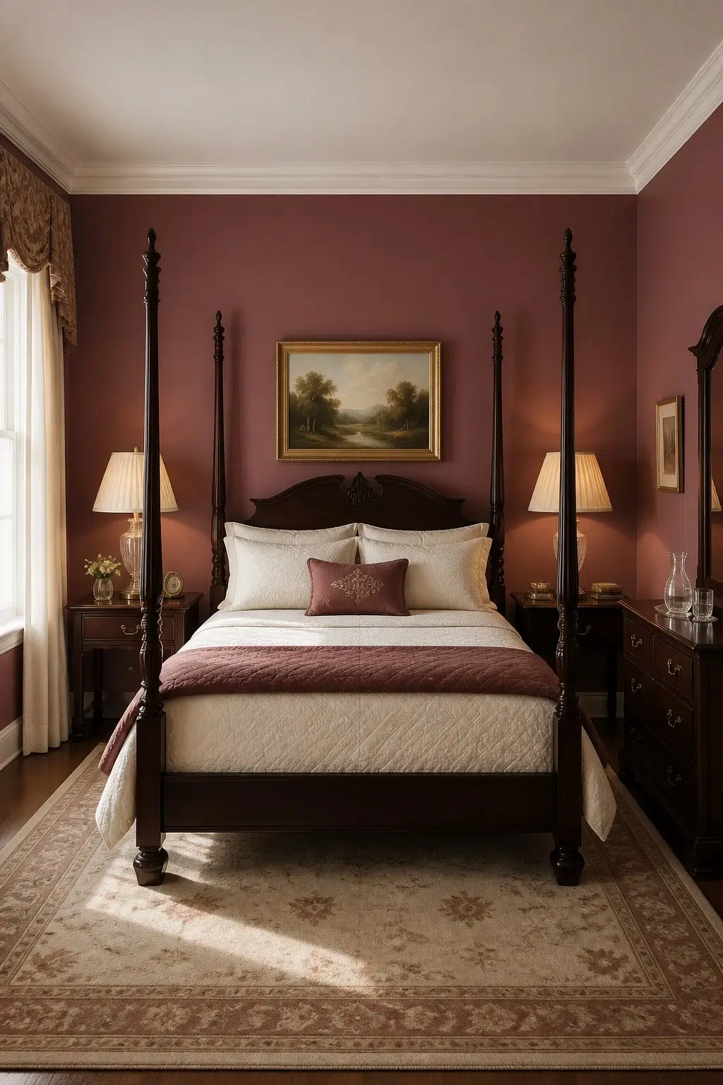 A traditional bedroom painted in Cordial