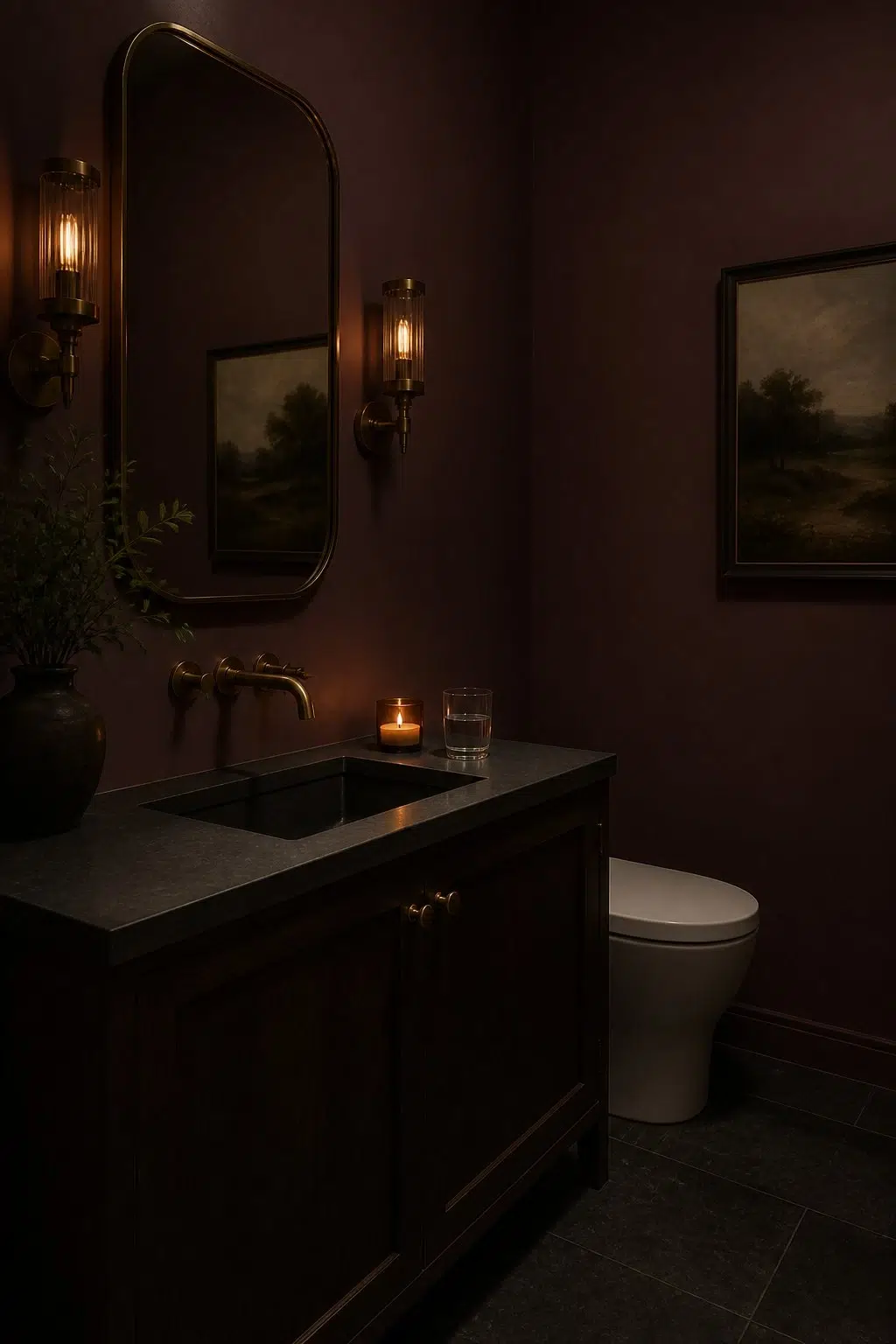 Cordovan — moody bathroom