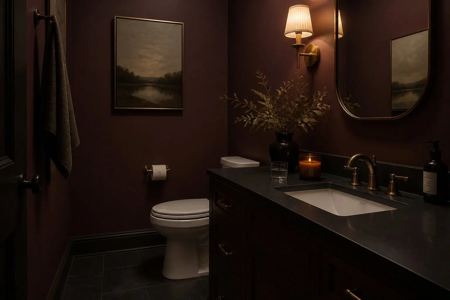 Cordovan paint color — Bathroom (Moody)