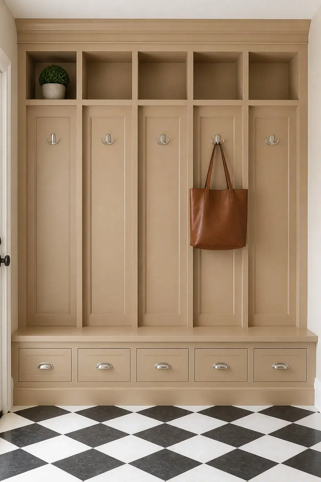 Coriander Powder paint in a classy mudroom