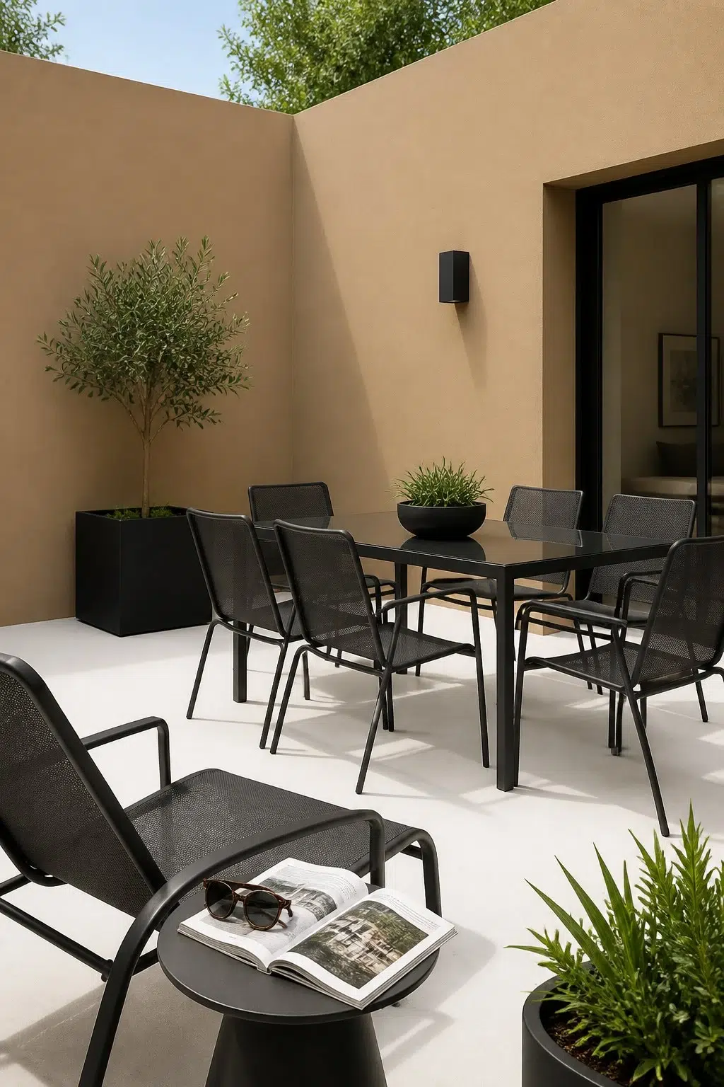 contemporary patio featuring Coriander Powder by Sherwin-Williams