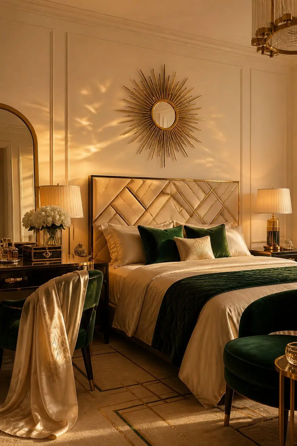 A art deco bedroom painted in Corona