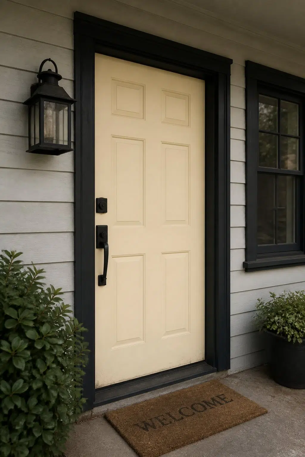bold front door featuring Corona by Sherwin-Williams