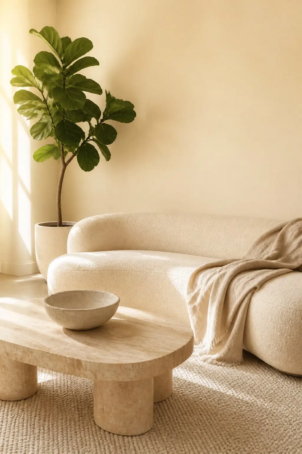 A organic modern living room painted in Corona
