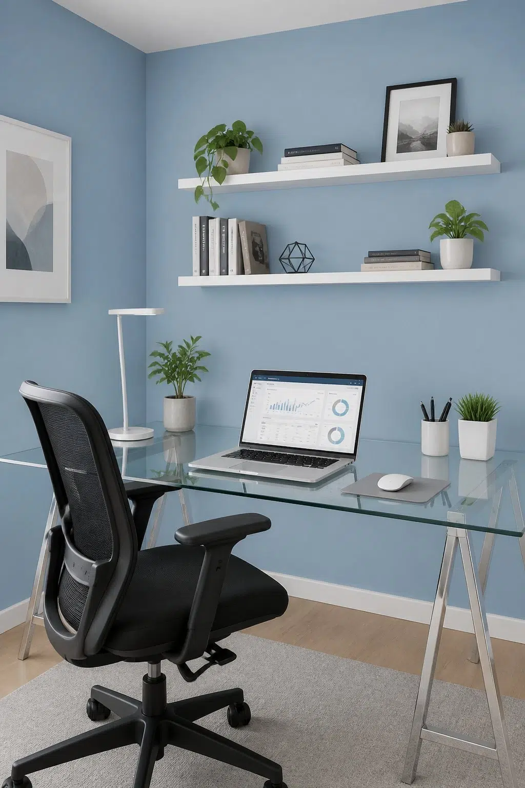 Sherwin-Williams Cosmos in a contemporary home office