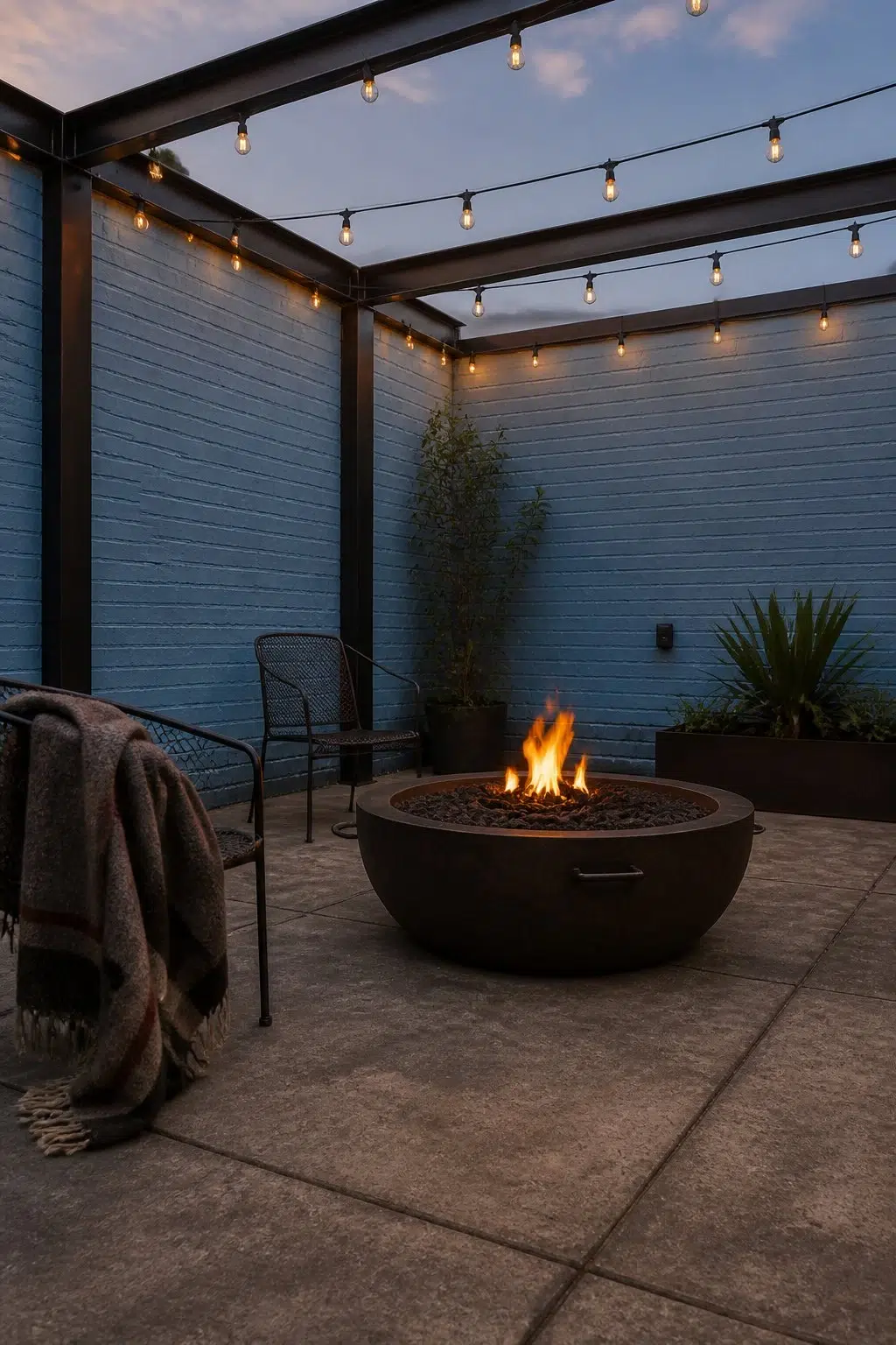 industrial patio featuring Cosmos by Sherwin-Williams