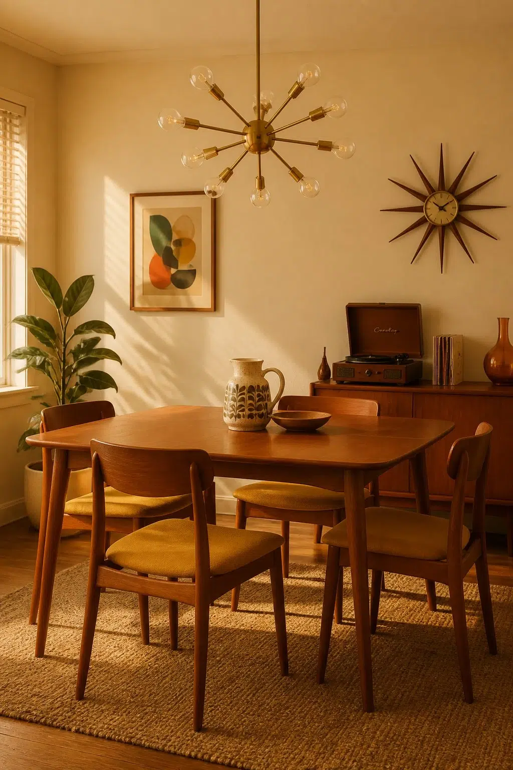 Cottage Cream paint in a mid century dining room