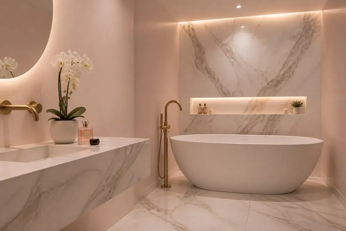 Cotton Candy paint color — Bathroom (Modern Luxury)