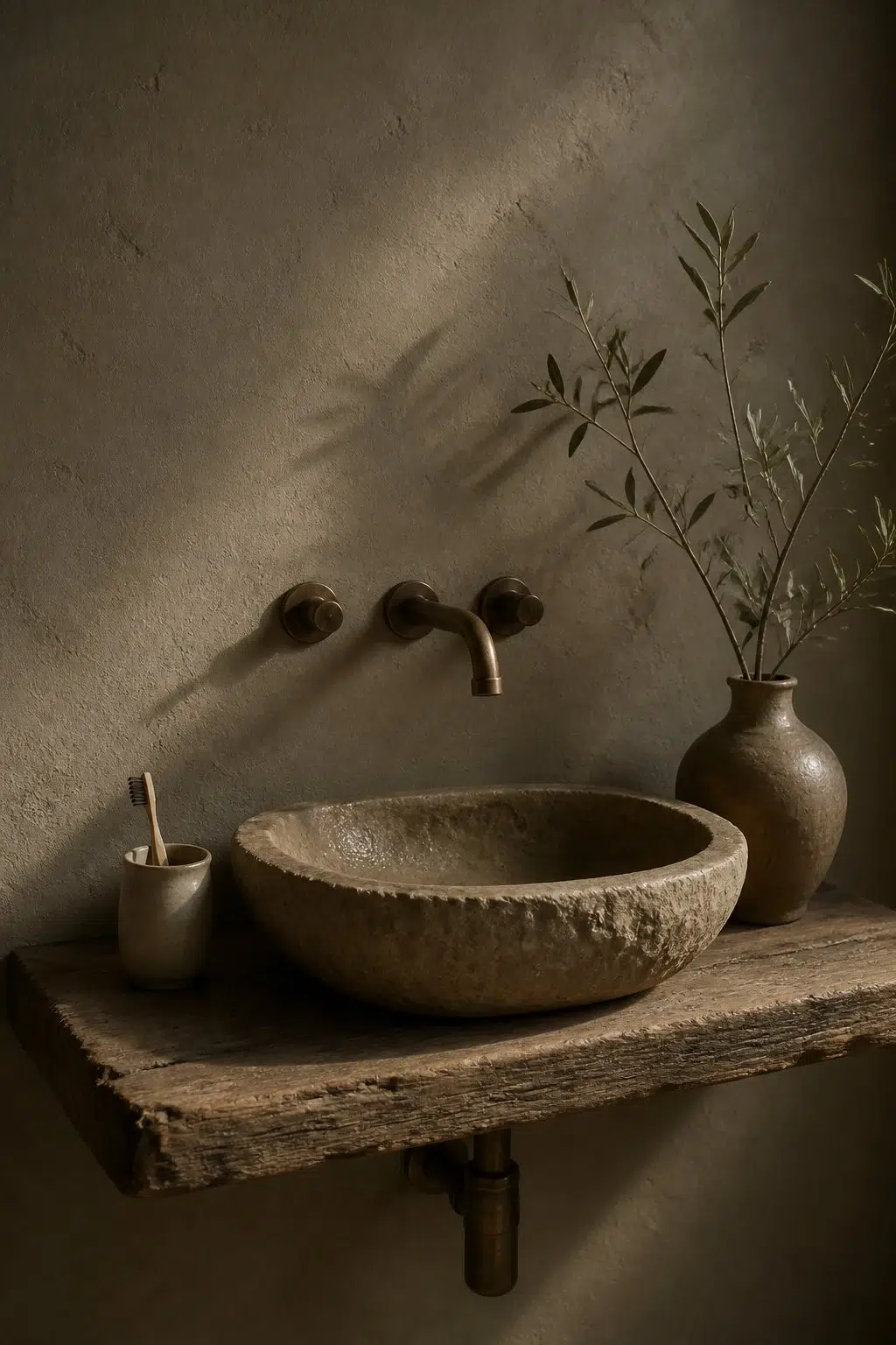 Country Tweed — wabi-sabi bathroom