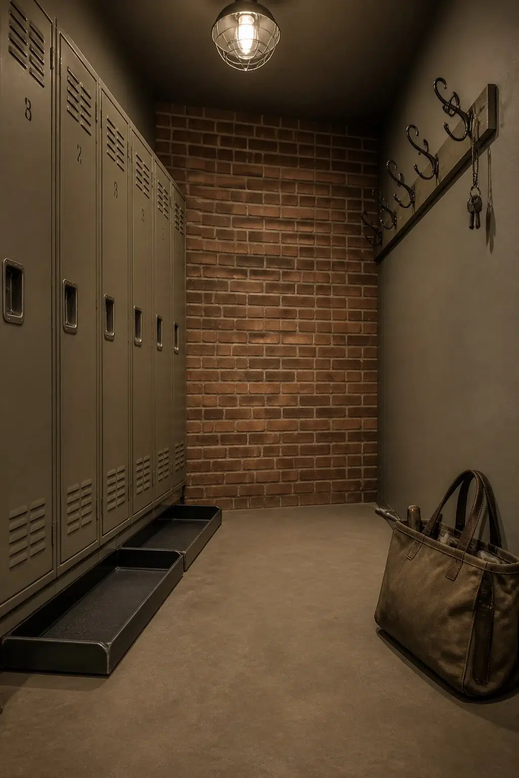 Country Tweed paint in a industrial mudroom