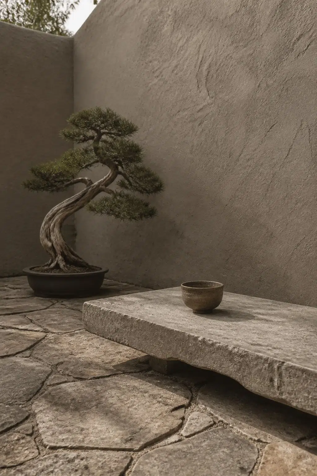 wabi-sabi patio featuring Country Tweed by Sherwin-Williams