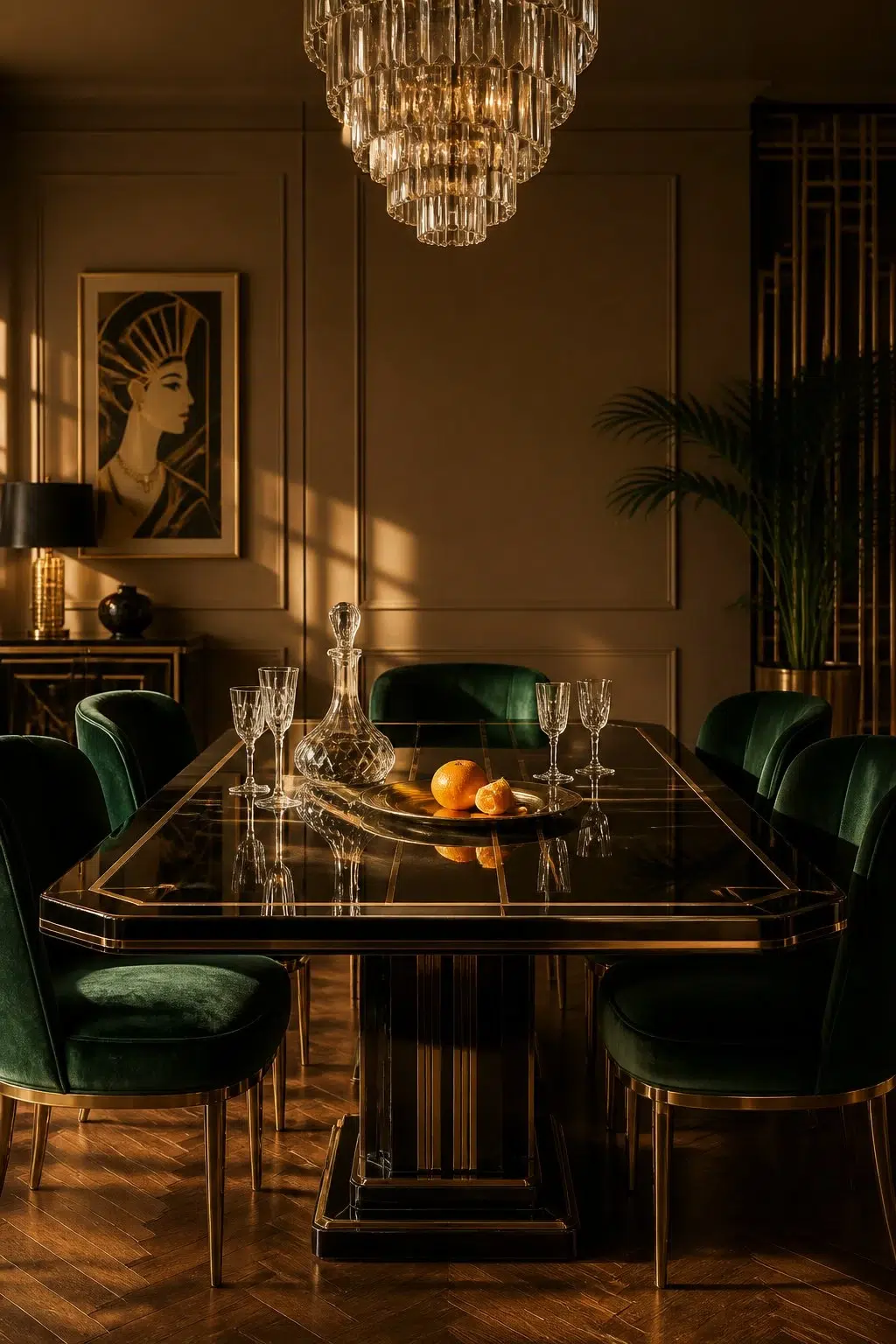 Cowboy Boots paint in a art deco dining room