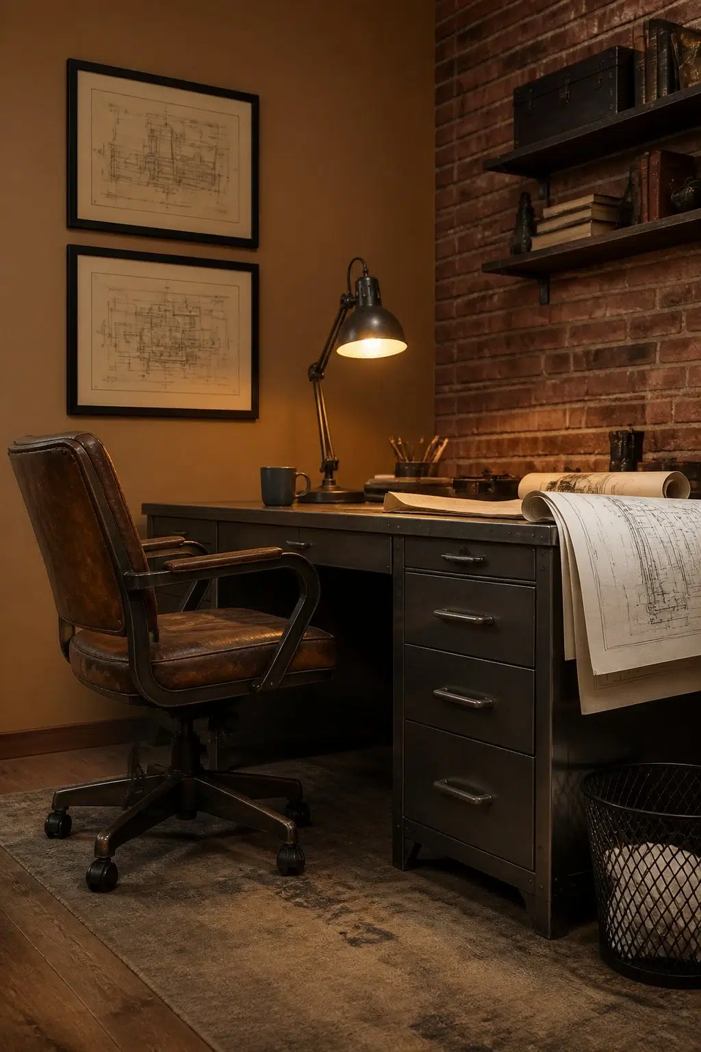 Sherwin-Williams Craft Paper in a industrial home office
