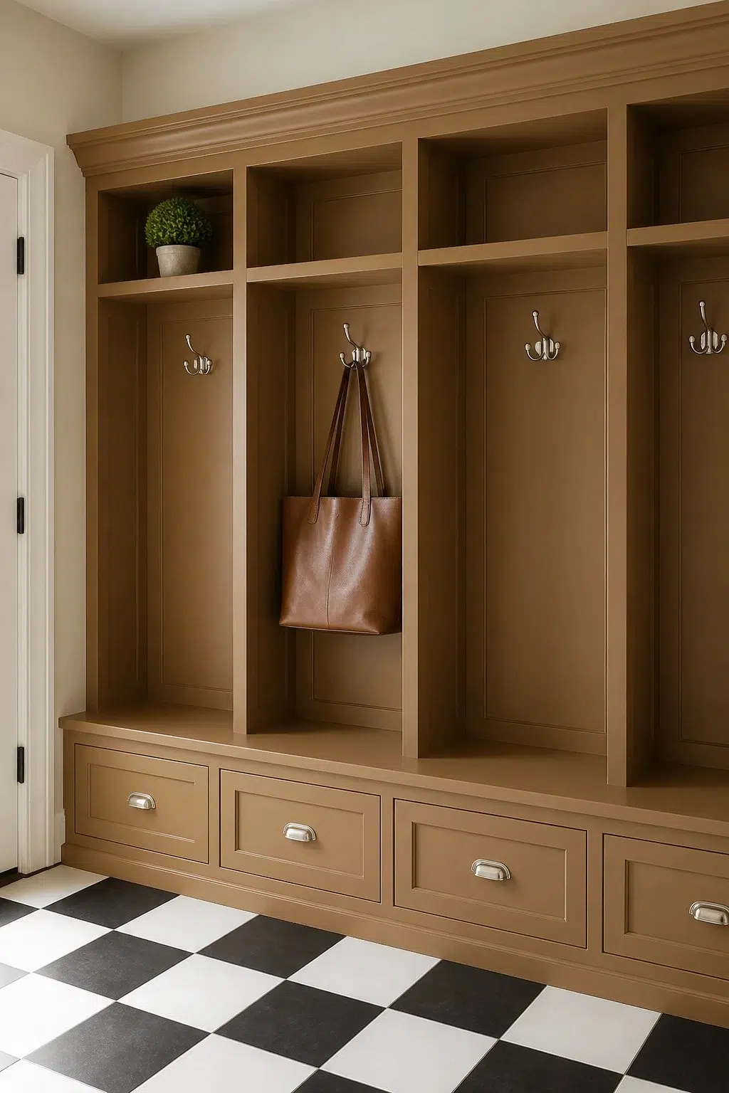 Craft Paper paint in a classy mudroom
