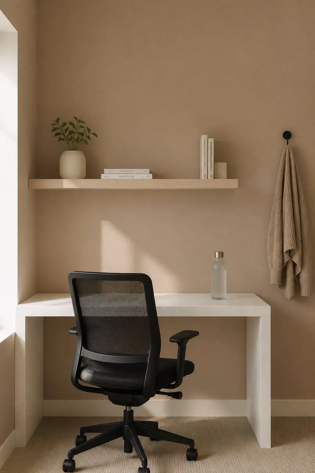 Sherwin-Williams Craftsman Brown in a minimalist home office